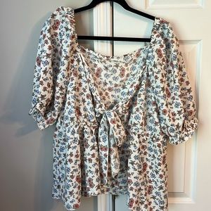 White floral Summer blouse